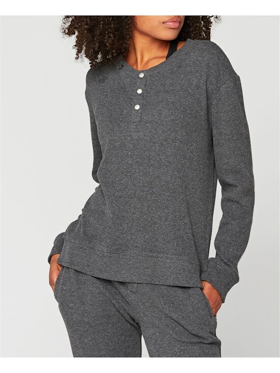 Threads 4 Thought Tops - Threads 4 Thought Womens Button-Up Thermal Long Sleeve Shirt Size L